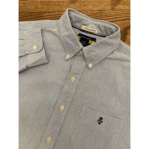 Ralph Lauren Rugby Men's Medium University Oxford Skull Crossbones L/S Shirt